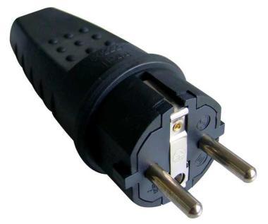 Csatlakozó villásdugó 16A, gumi, 230V, IP44