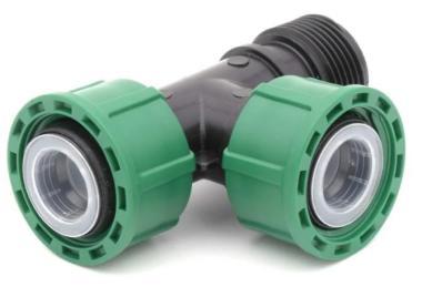 Szelepkötő T idom 1 KM, 2 hollandi, zöld